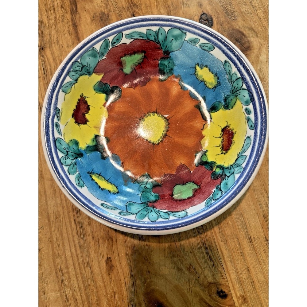 Juan Guerrero Dolores Plate Made In Mexico Hand Painted 7.25" Diameter